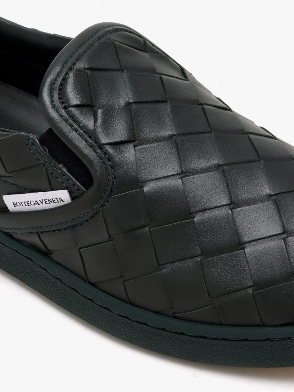 Bottega Veneta Men Sawyer Slip-On Intrecciato Leather Sneaker Dark Green IT 43 - Picture 4 of 7